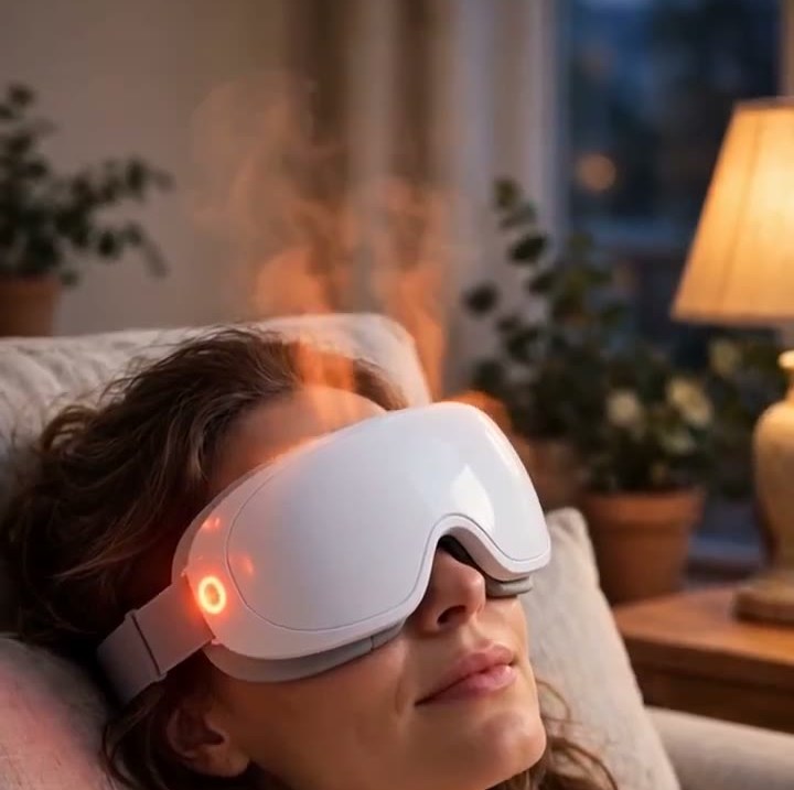 Styled product image of RENPHO Eyeris 1 Heated Eye Massager